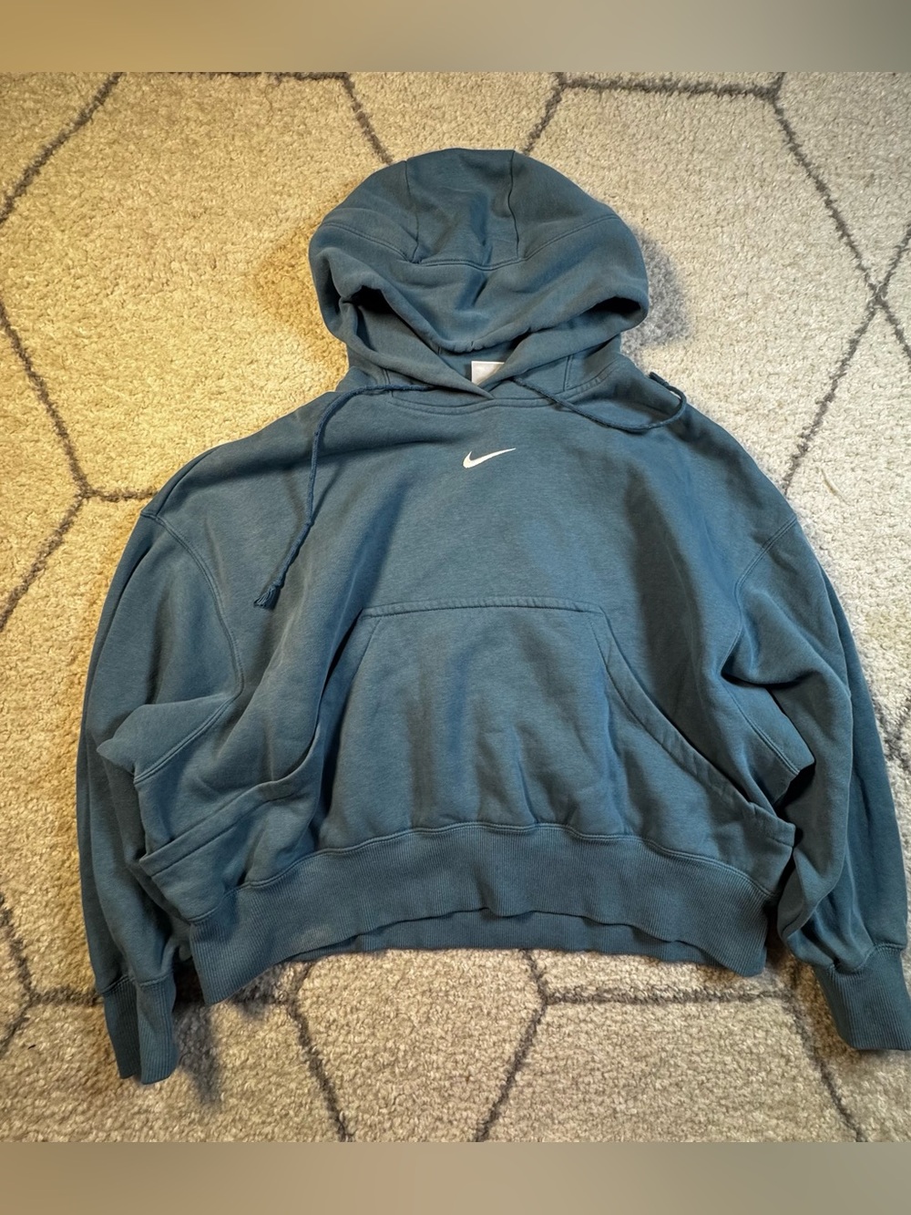 Nike Women's Teal Pullover Hoodie with White Swoosh